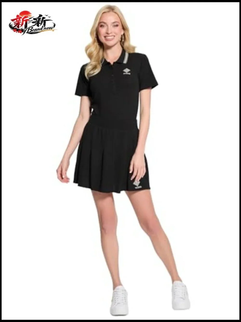 Pleated Mini Tennis Skirt Organic Cotton High Rise